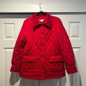 Coldwater Creek Vibrant Red Quilted Jacket
